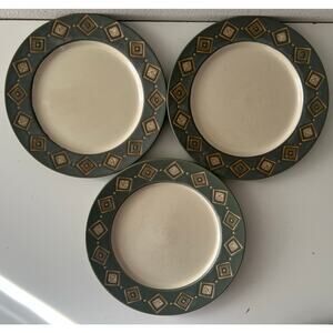 Pottery Barn Bongo Green Salad Plates 7.5” Dessert Japan 7 1/2” Set Of 3 VGC